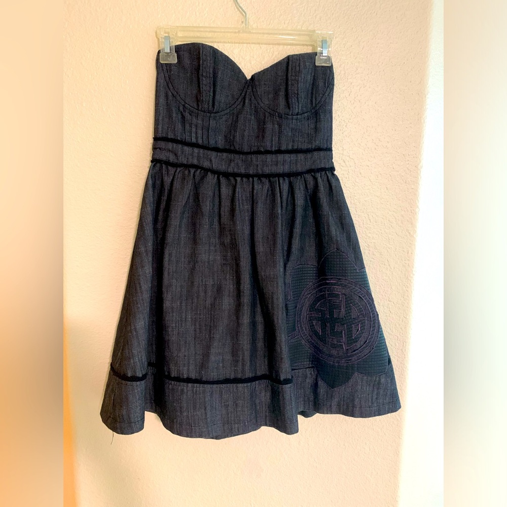 Custom Mini soft denim dress by Miami designer Size 2